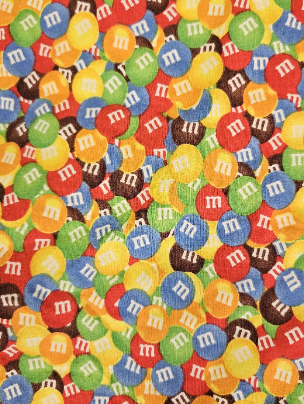 VTG m&m's Chocolate Candy Size Bright Colors FULL Fitted Sheet 100% Cotton 2007